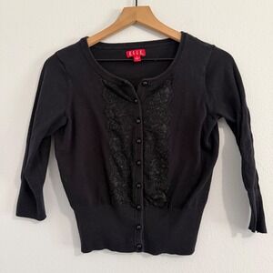 Elle - Black Lace Detail Cardigan